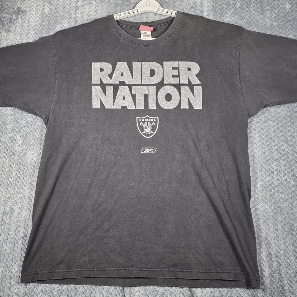 Raiders Nation Men's T-Shirt‎ XL Black Reebok